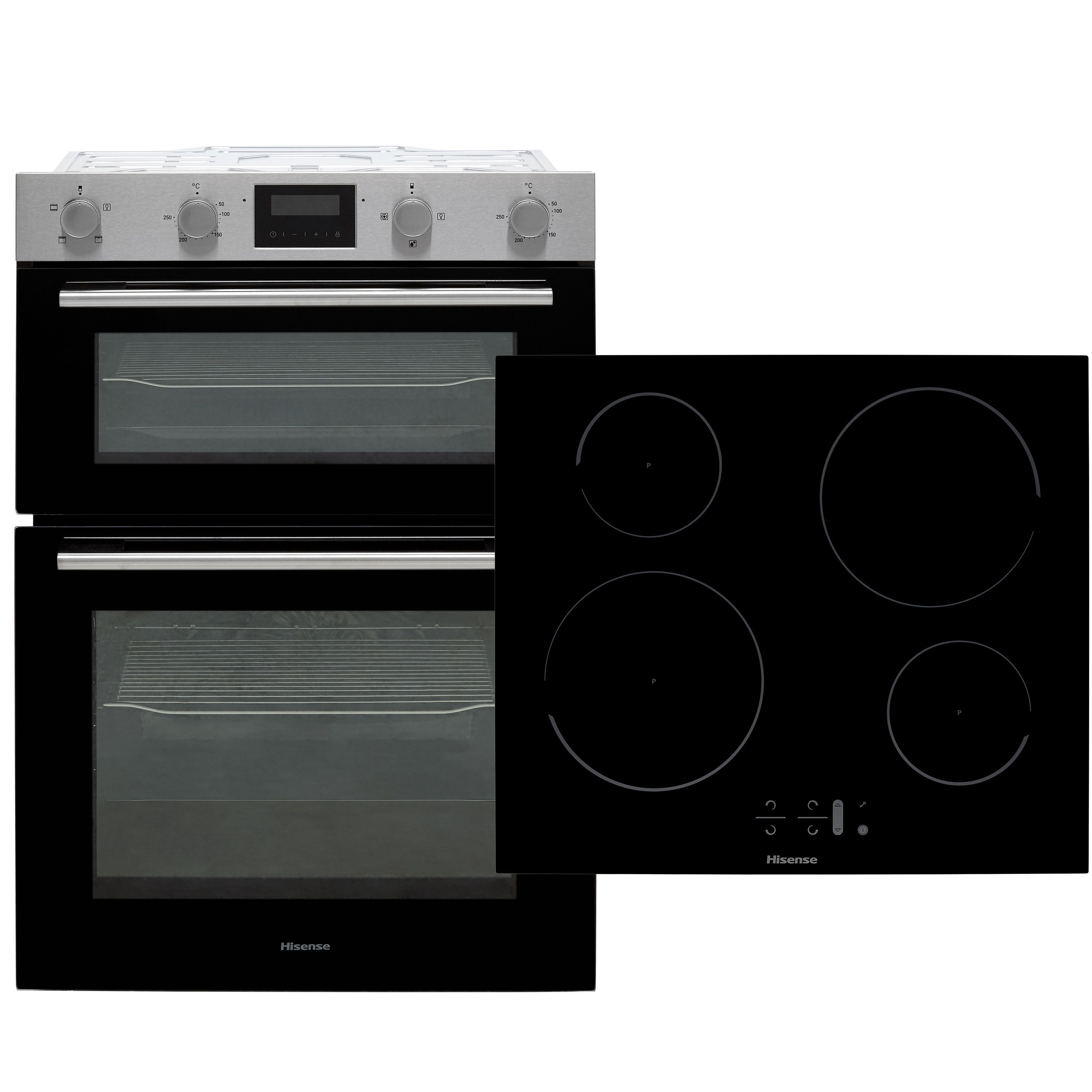 Hisense BI6095IXUK_SSB Builtin Double Fan oven & induction hob pack