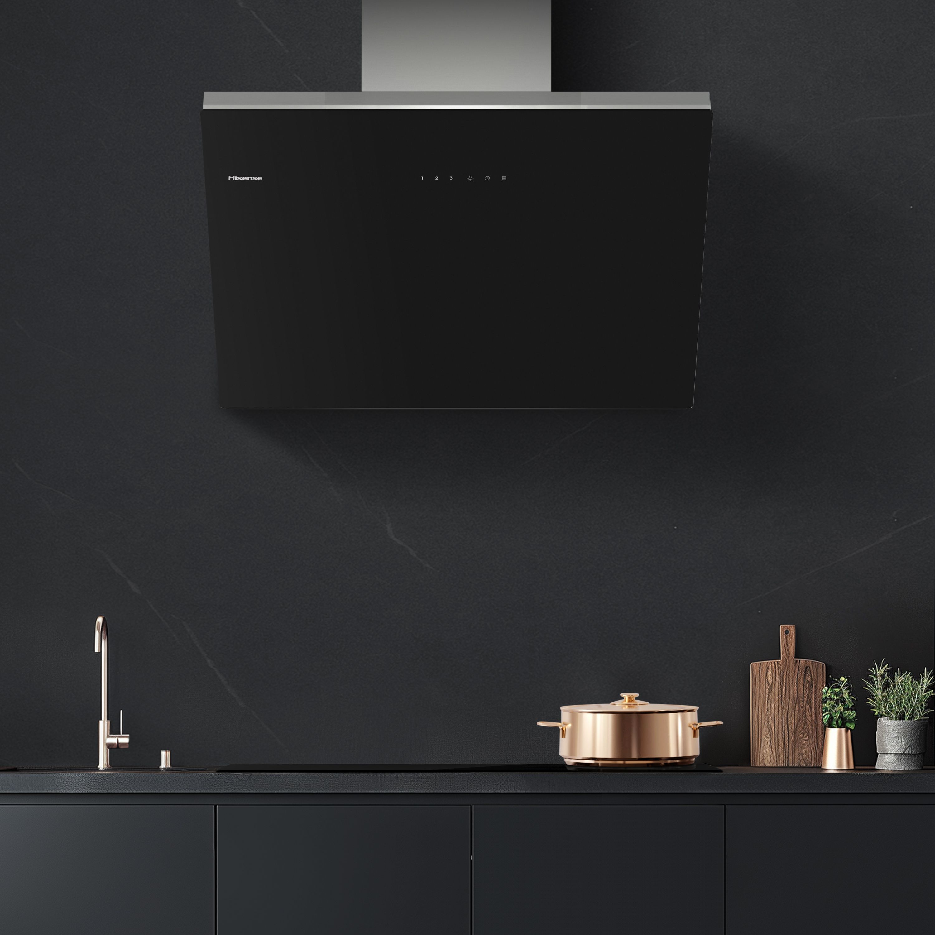 Hisense CH6IN14BXBUK Stainless steel Chimney Cooker hood (W)60cm - Jet black
