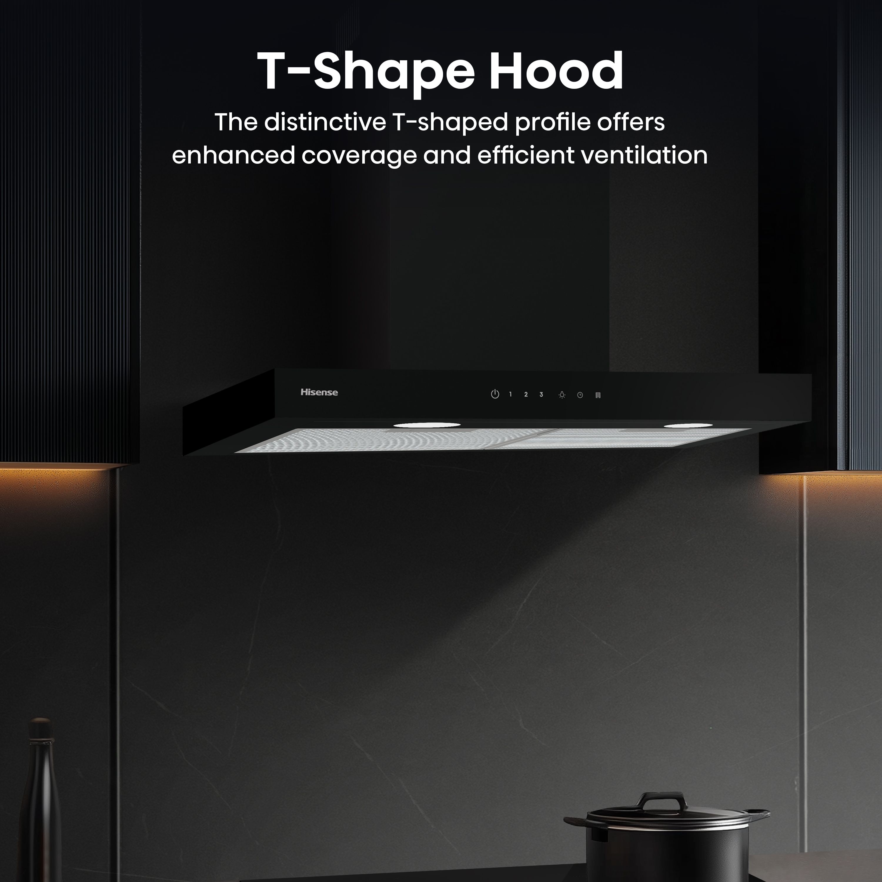 Hisense CH6T14BBUK Steel Chimney Cooker hood (W)60cm - Black