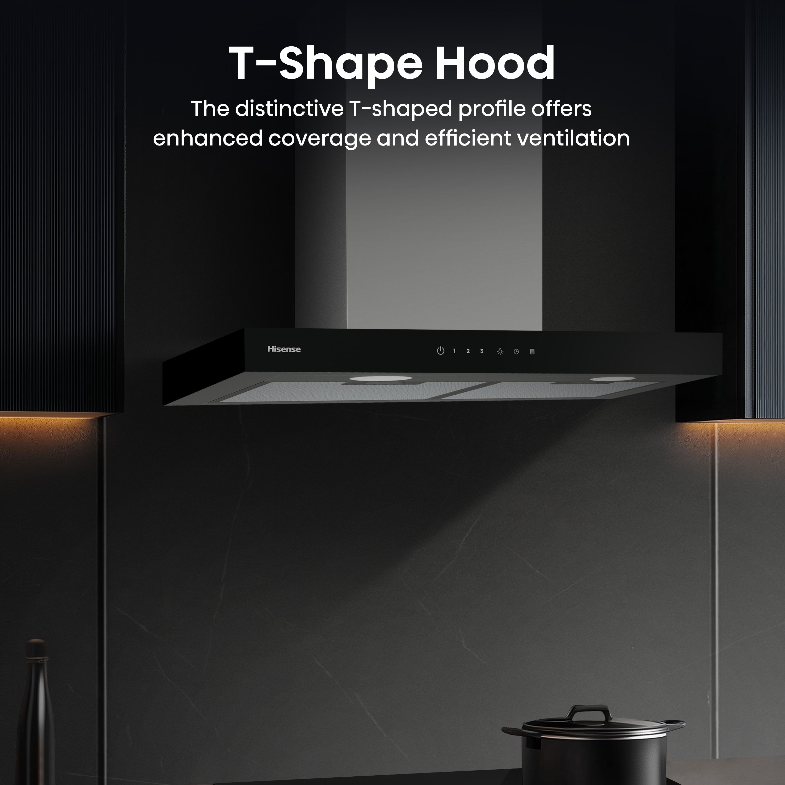 Hisense CH6T14BXBUK Steel Chimney Cooker hood (W)60cm - Stainless steel effect