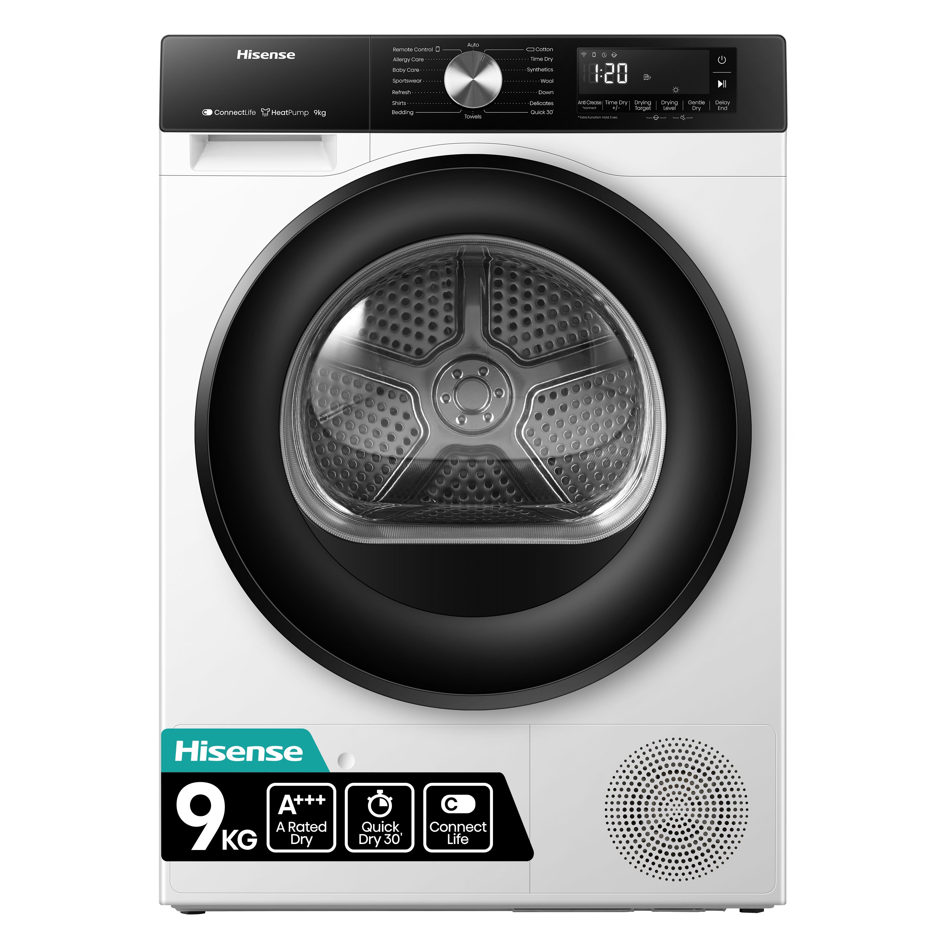 DH3S902BW3 Freestanding Heat pump Tumble dryer