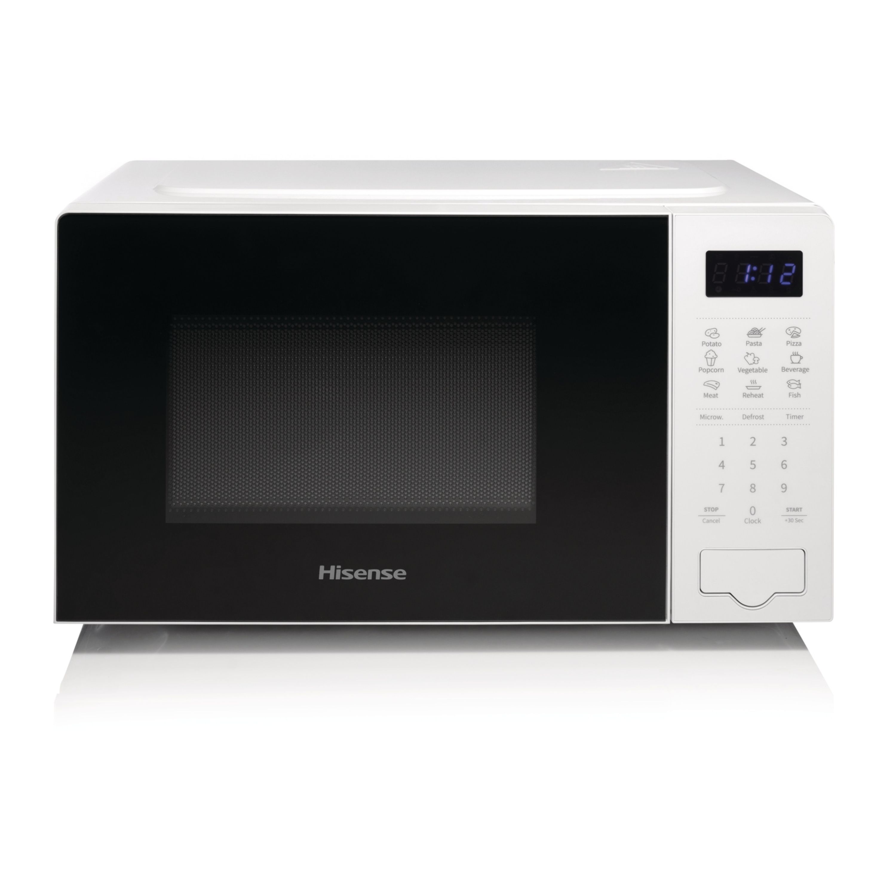 Hisense Digital Solo H20MOWS4UK 20L Freestanding Microwave - White mirror effect
