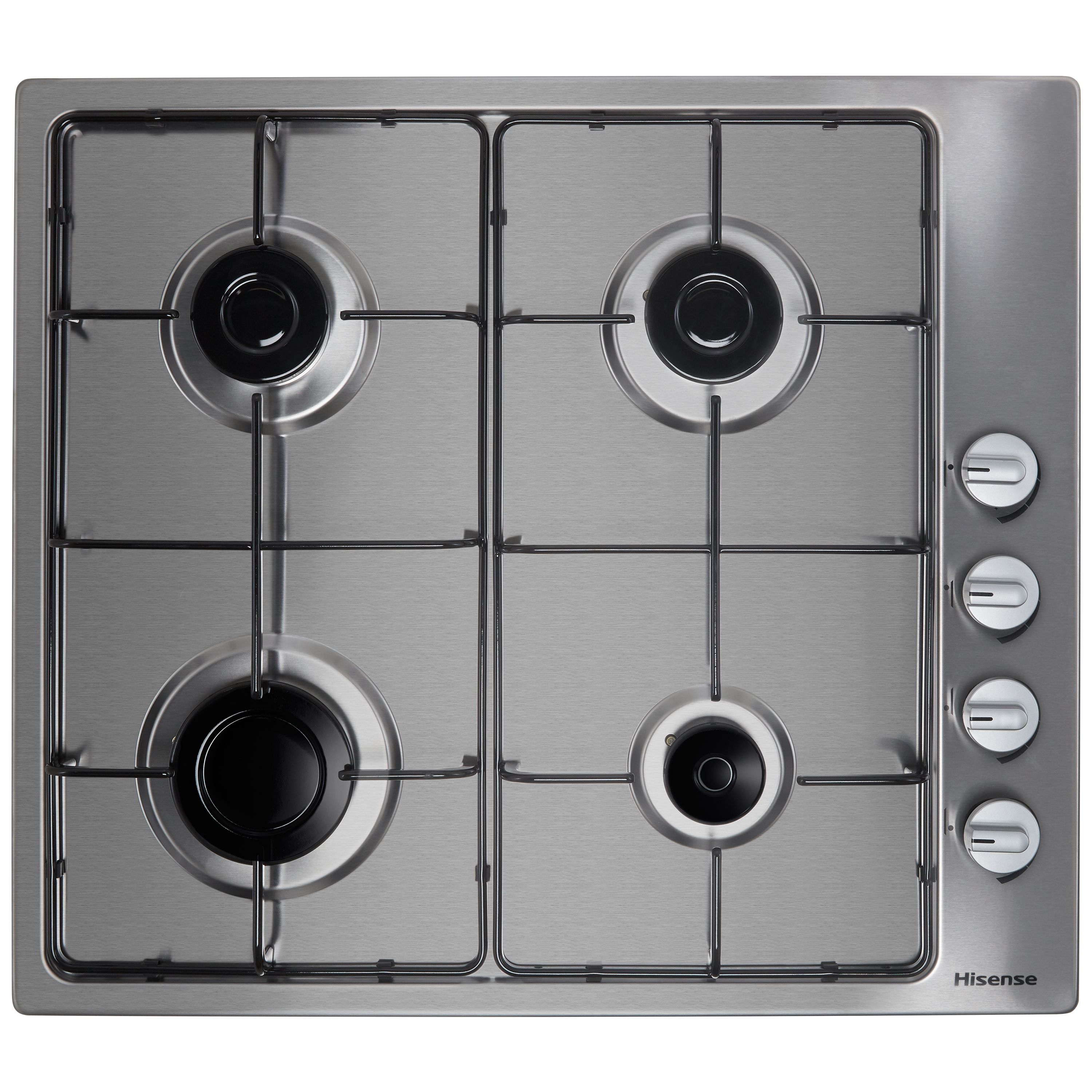 Hisense GM642XSUK_SS 4 Burner Stainless steel Gas Hob (W)580mm | DIY at Bu0026Q
