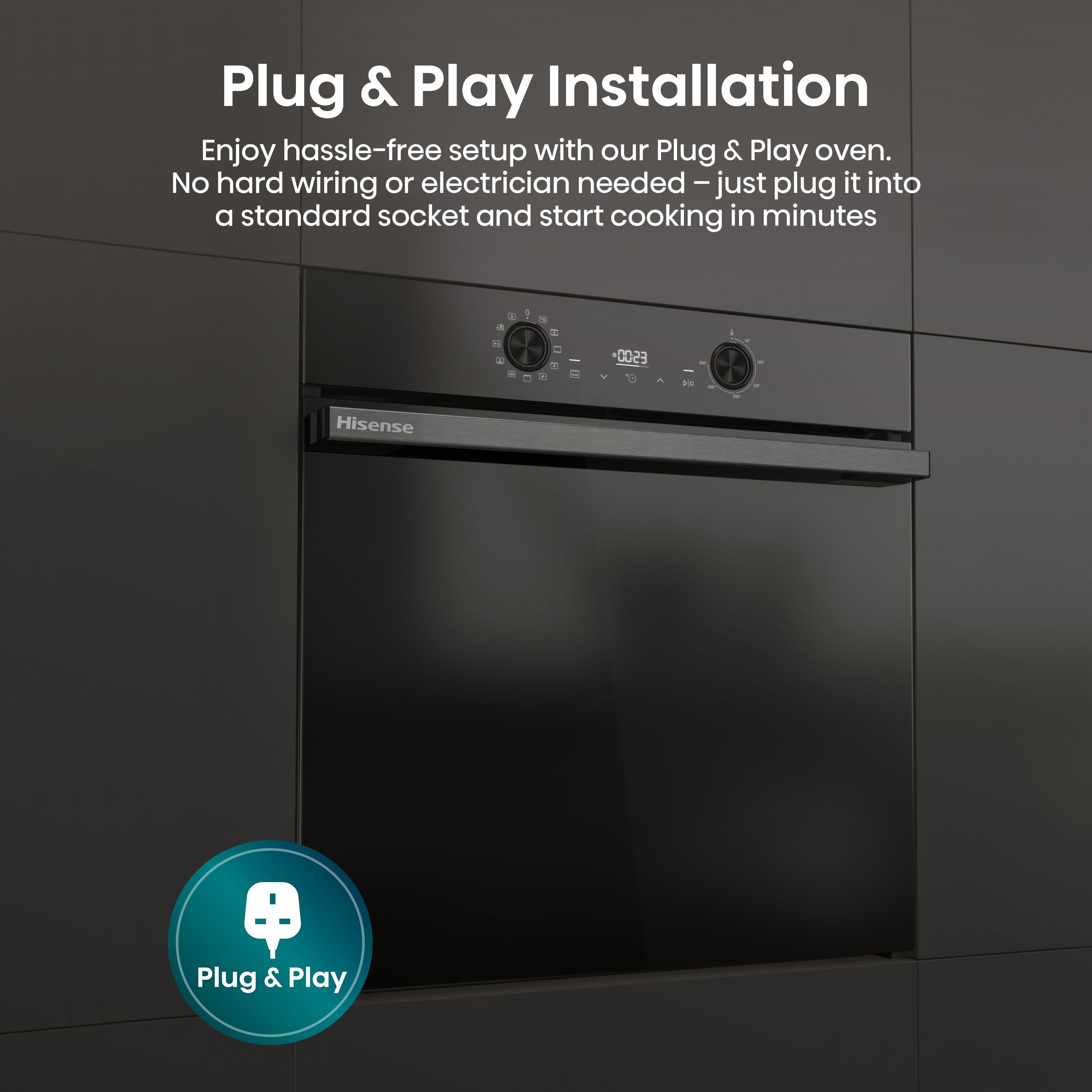 Hisense Hi2 BI624CBPGUK Built-in Single Fan Electric Oven - Black
