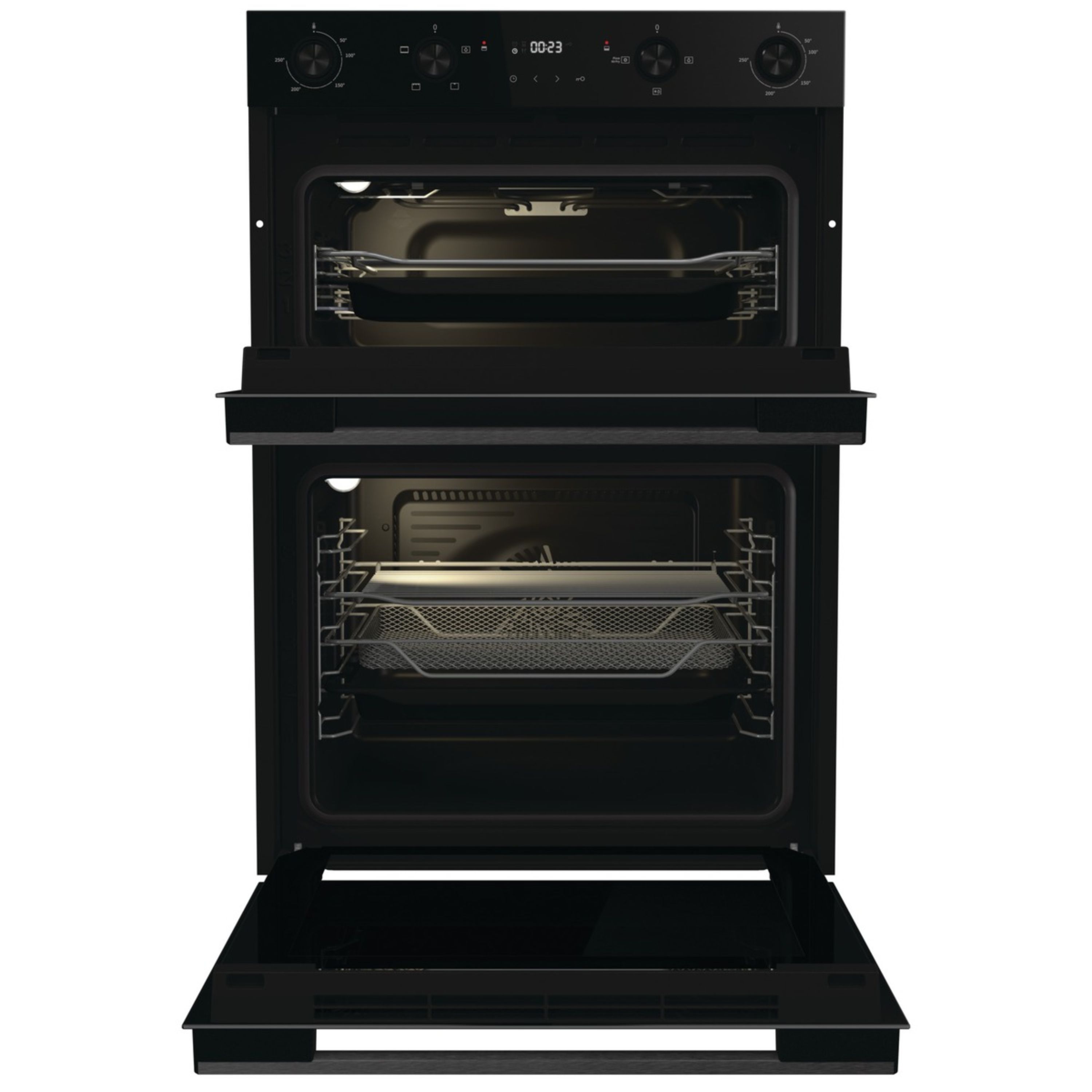 Hisense Hi6 BID914221ADBG Built-in Double Multi-function Electric Oven - Mirrored jet black