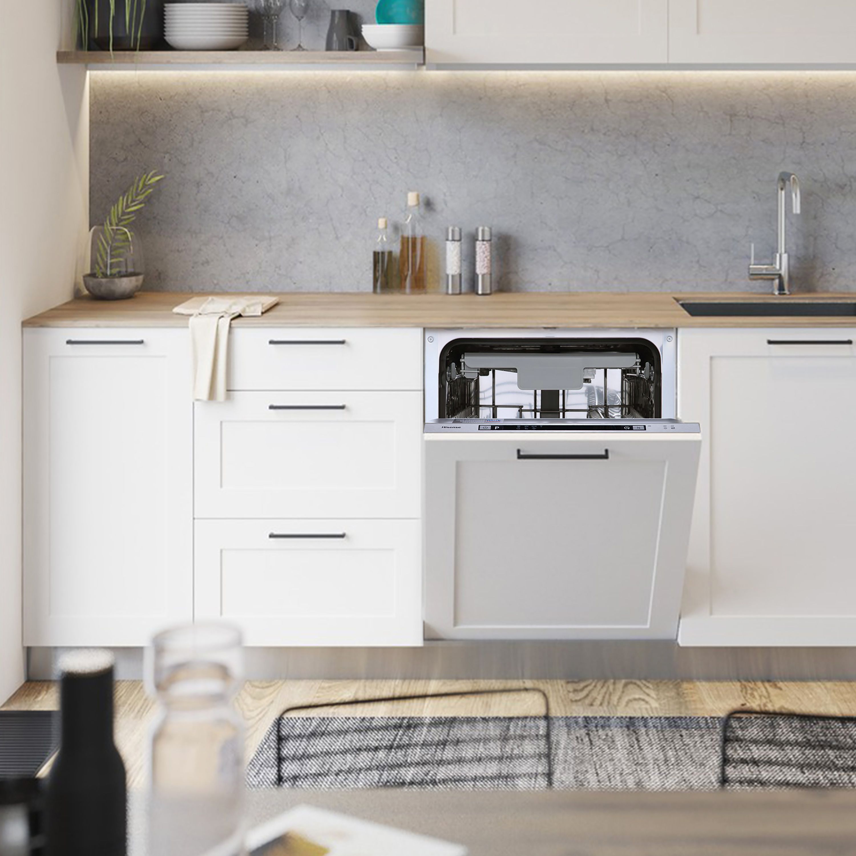 Hisense HV523E15UK_BK Integrated Slimline Dishwasher