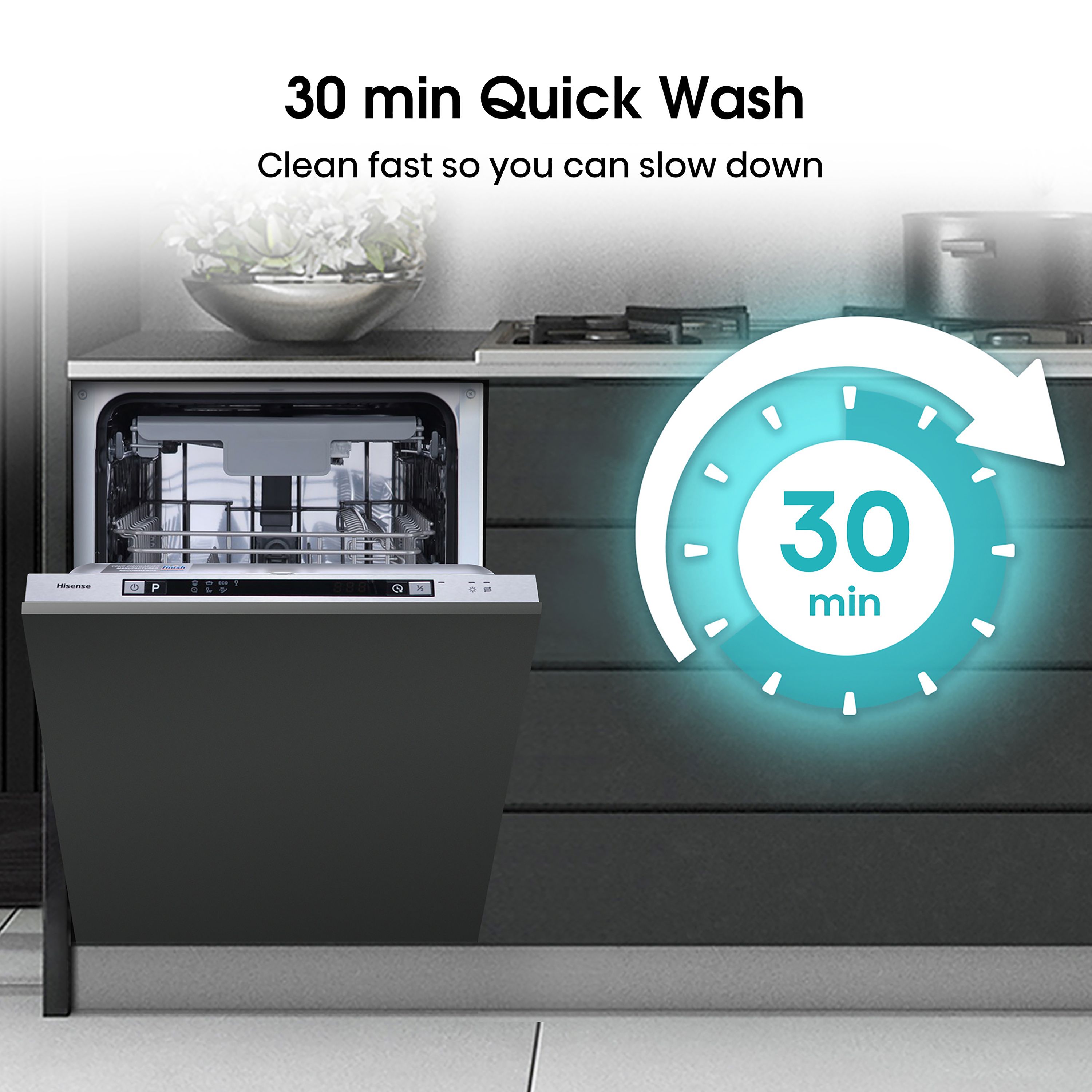 Hisense HV523E15UK_BK Integrated Slimline Dishwasher