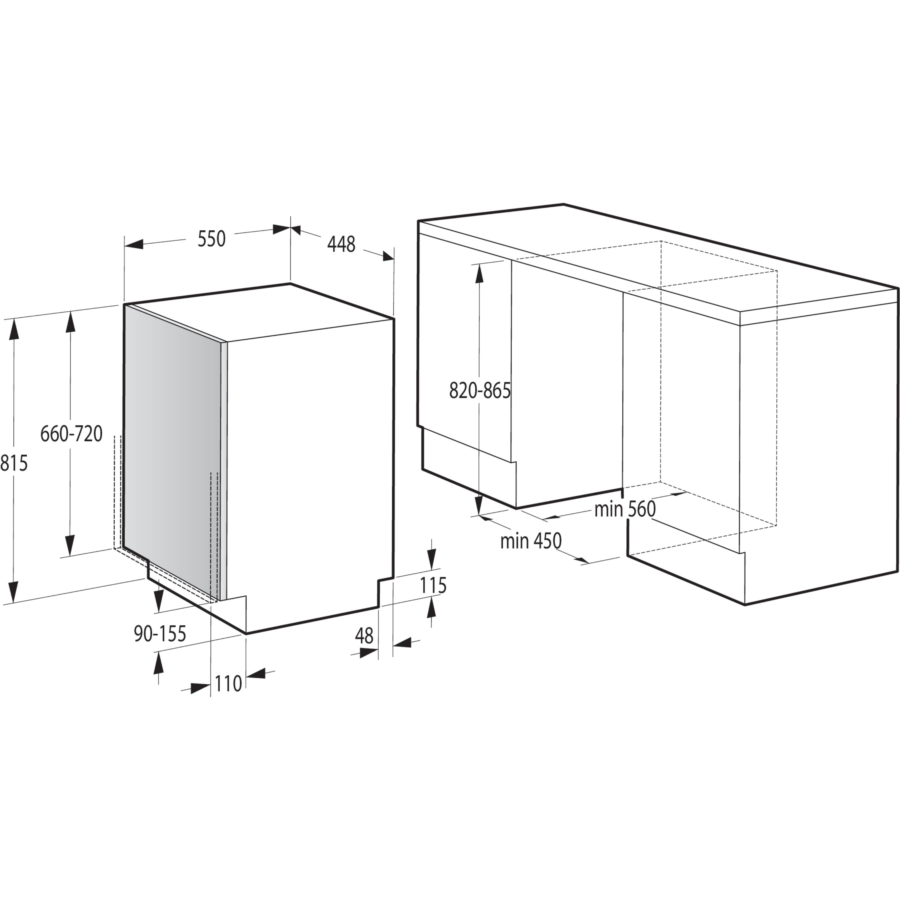 Hisense HV523E15UK_BK Integrated Slimline Dishwasher