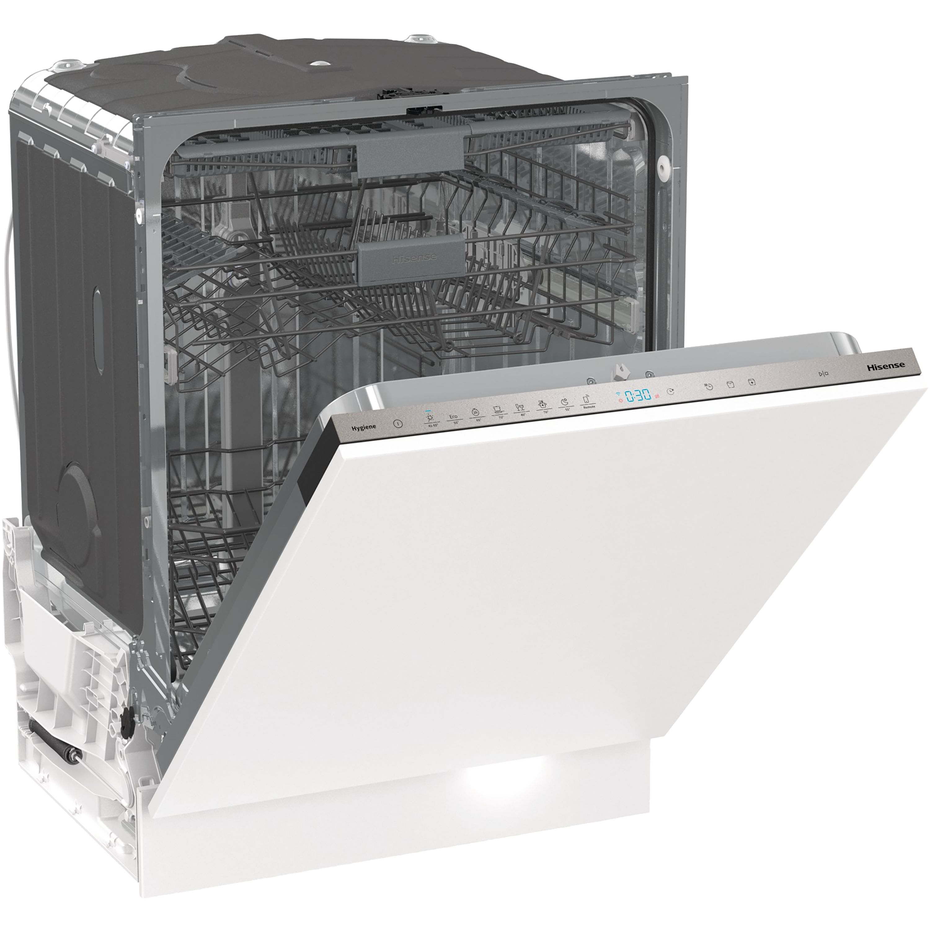 Hisense HV673C60UK_BK Integrated Full size Dishwasher - Stainless steel effect