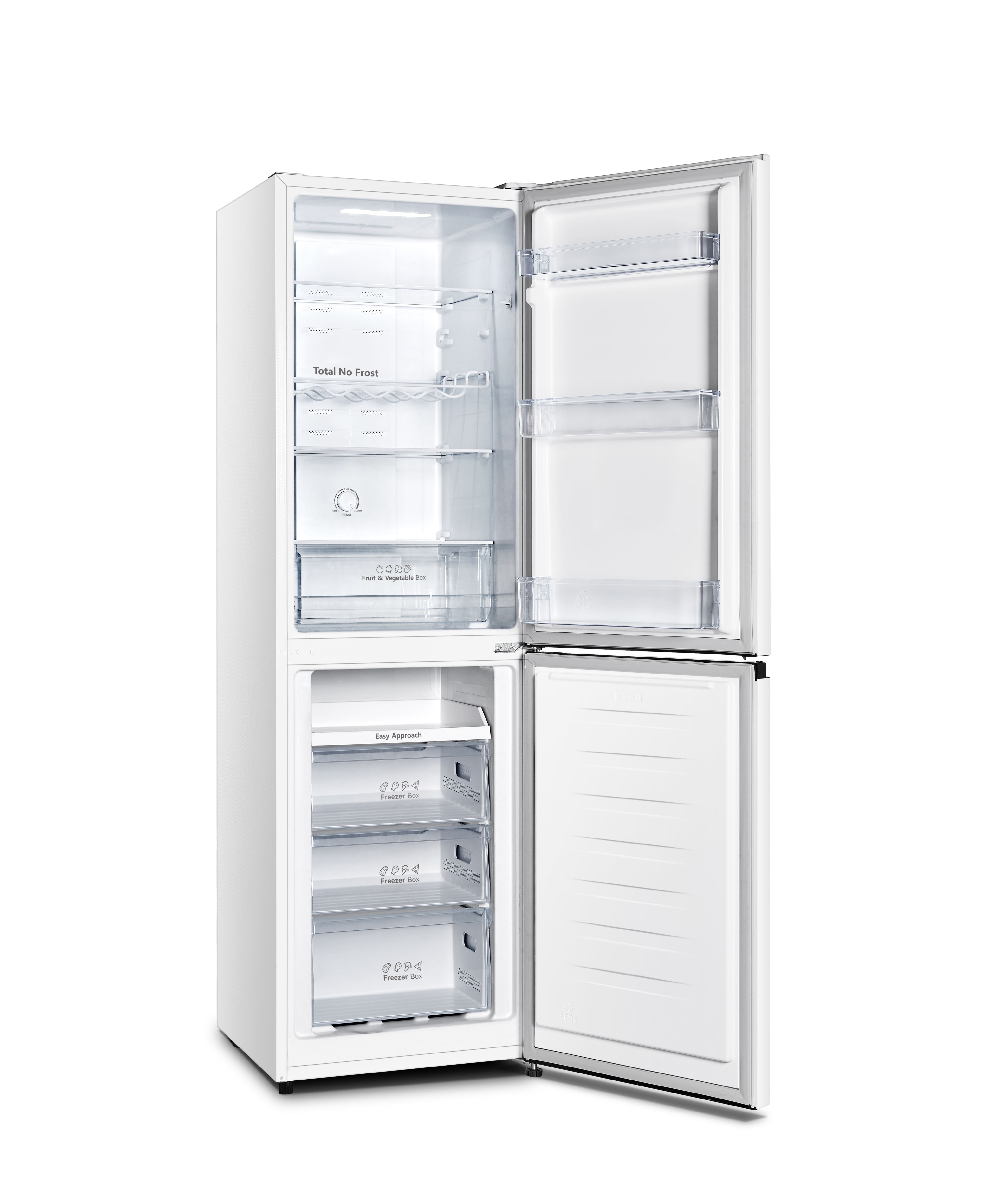 Hisense RB327N4AWD 50:50 Classic Freestanding Frost free Fridge freezer - Gloss silver effect