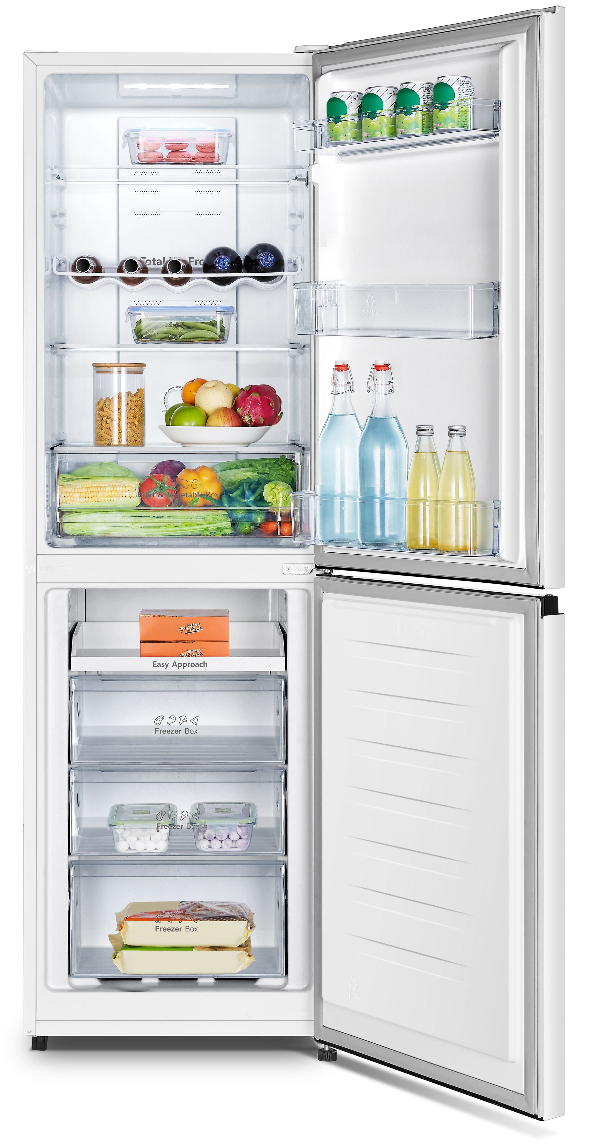Hisense RB327N4AWD 50:50 Classic Freestanding Frost free Fridge freezer - Gloss silver effect