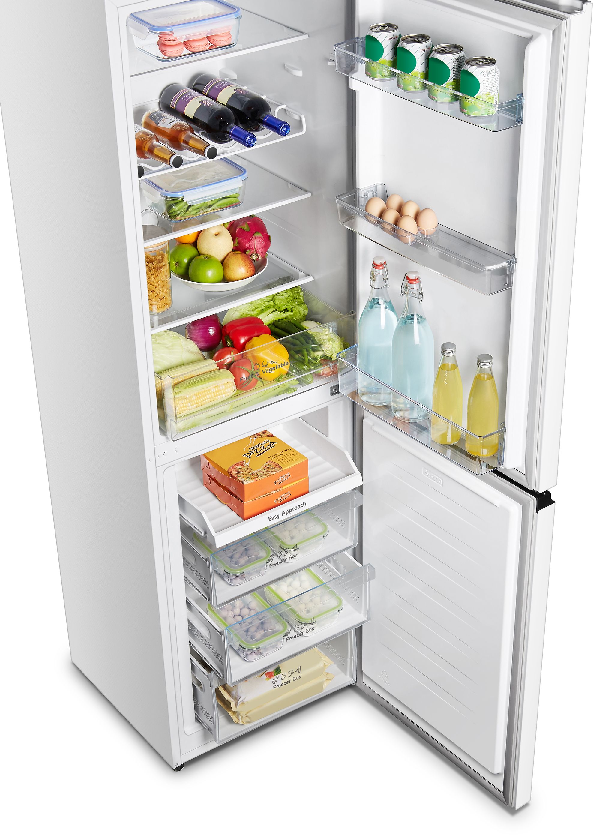 Hisense RB327N4AWD 50:50 Classic Freestanding Frost free Fridge freezer - Gloss silver effect