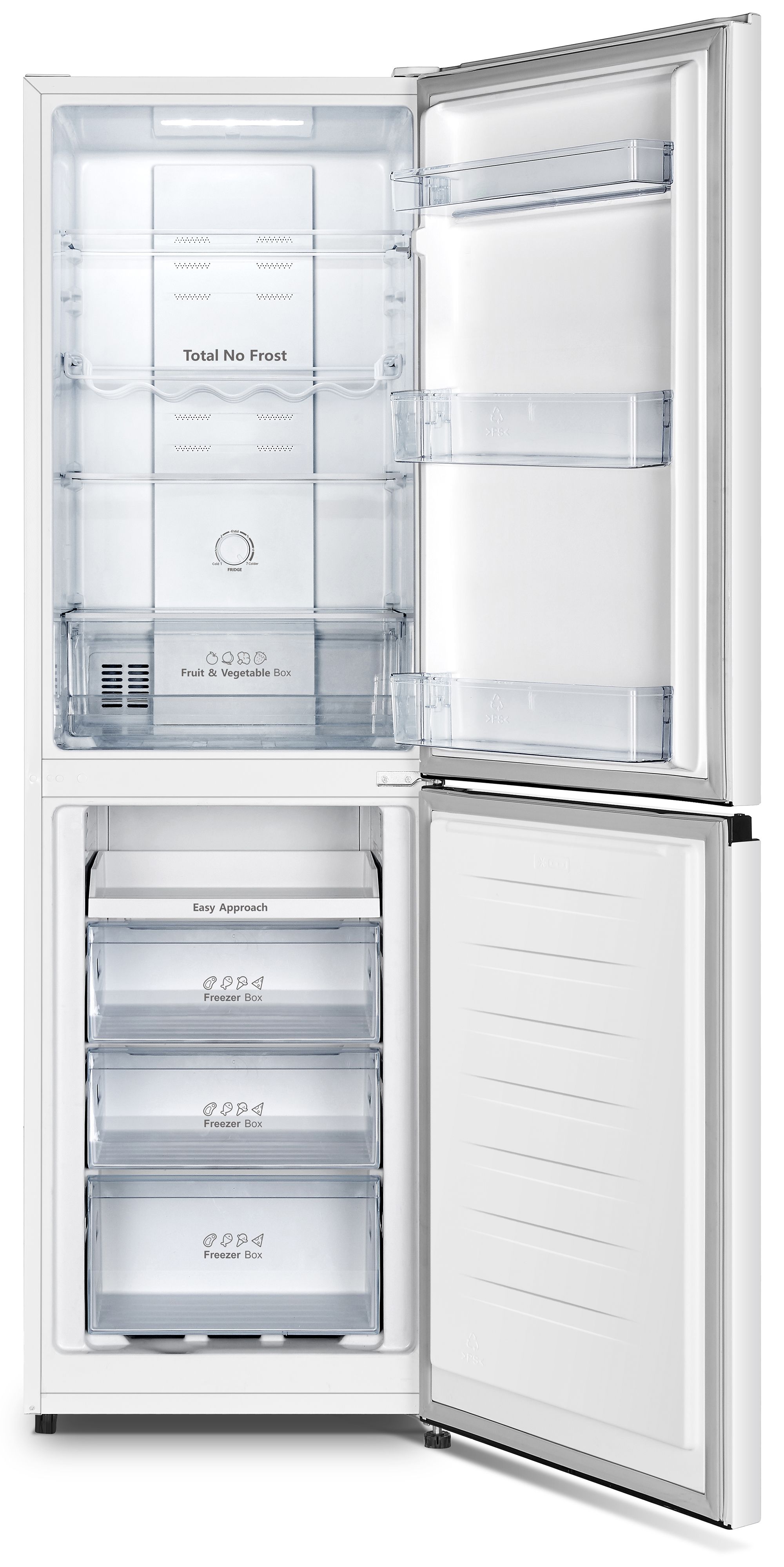Hisense RB327N4AWD 50:50 Classic Freestanding Frost free Fridge freezer - Gloss silver effect