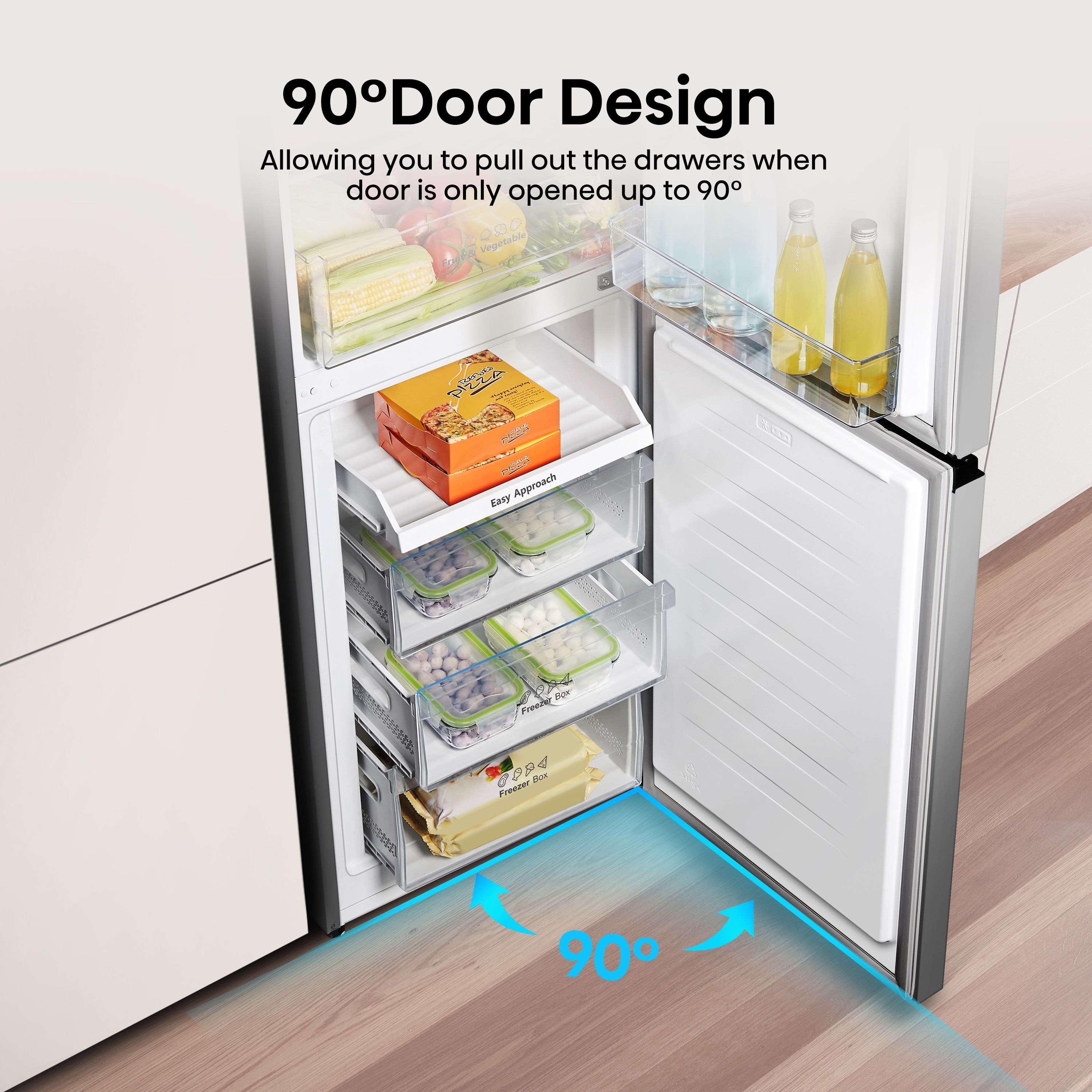 Hisense RB327N4AWD 50:50 Classic Freestanding Frost free Fridge freezer - Gloss silver effect