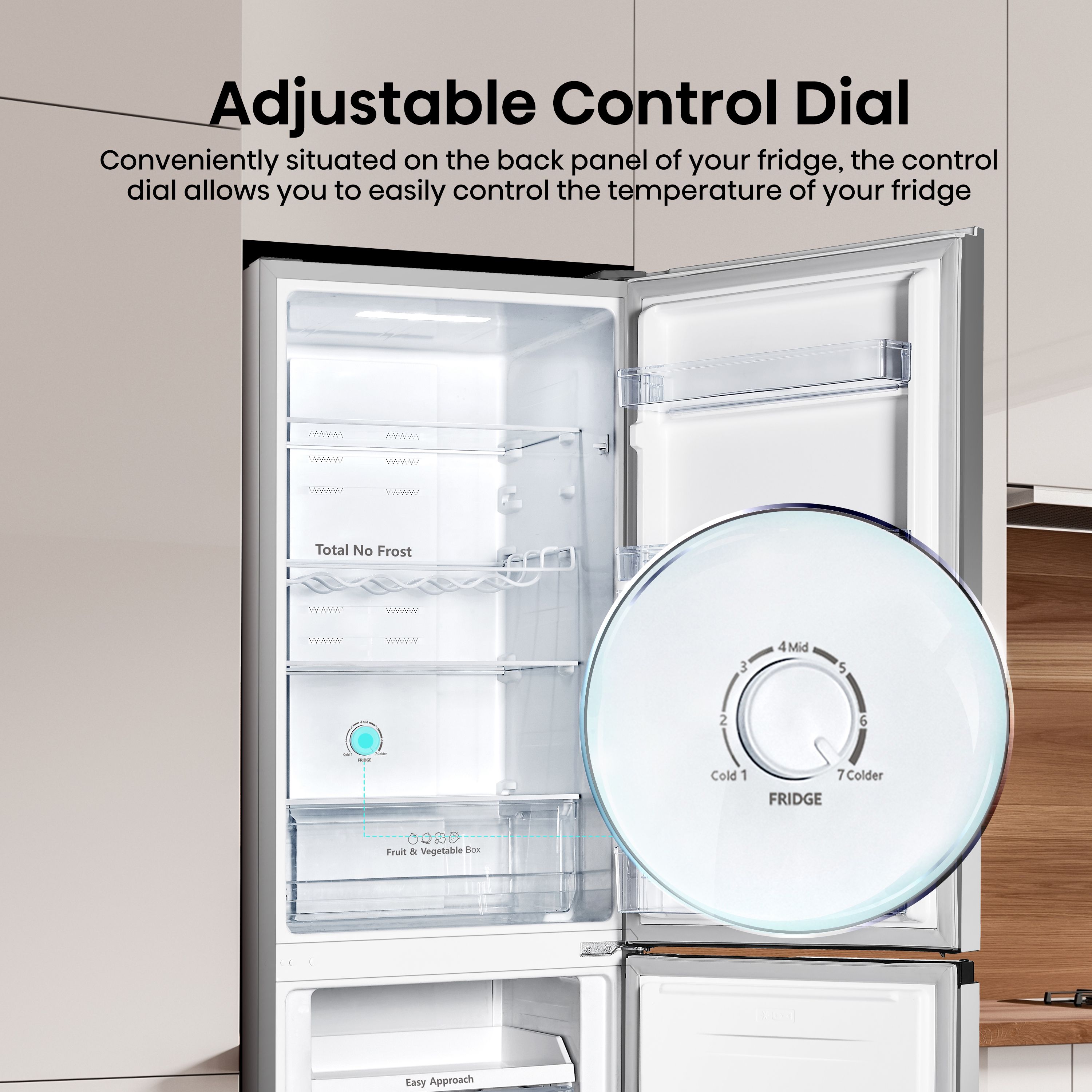 Hisense RB327N4AWD 50:50 Classic Freestanding Frost free Fridge freezer - Gloss silver effect