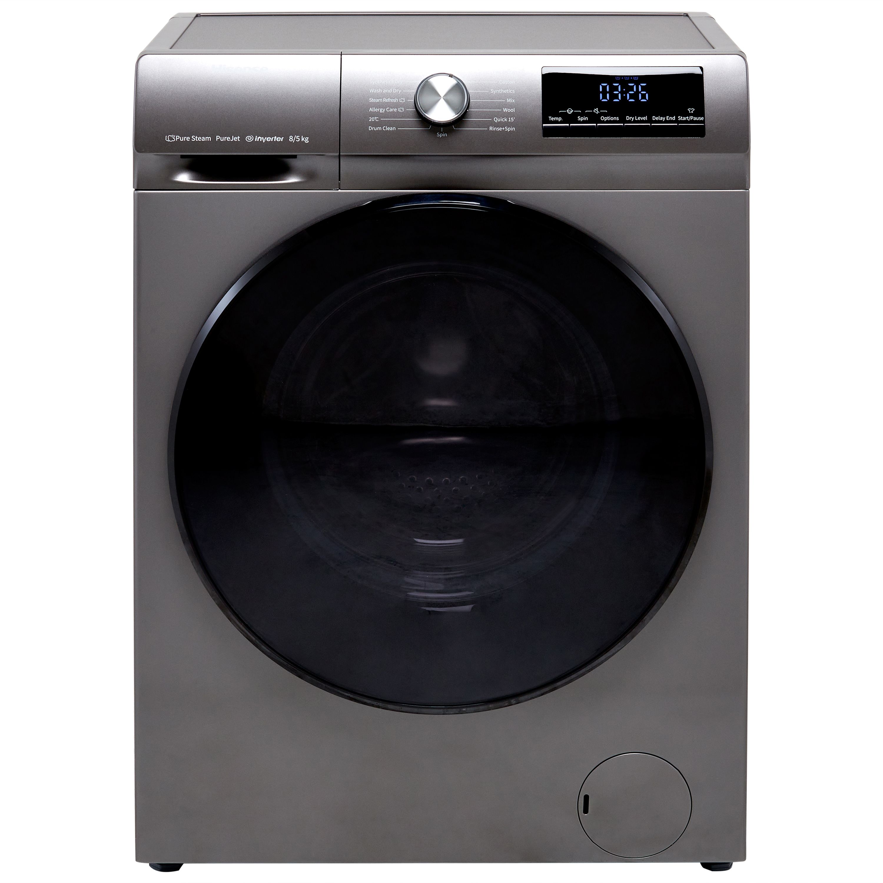 Hisense WDQA8014EVJMT_TI 8kg/5kg Freestanding Condenser Washer dryer -  Titanium