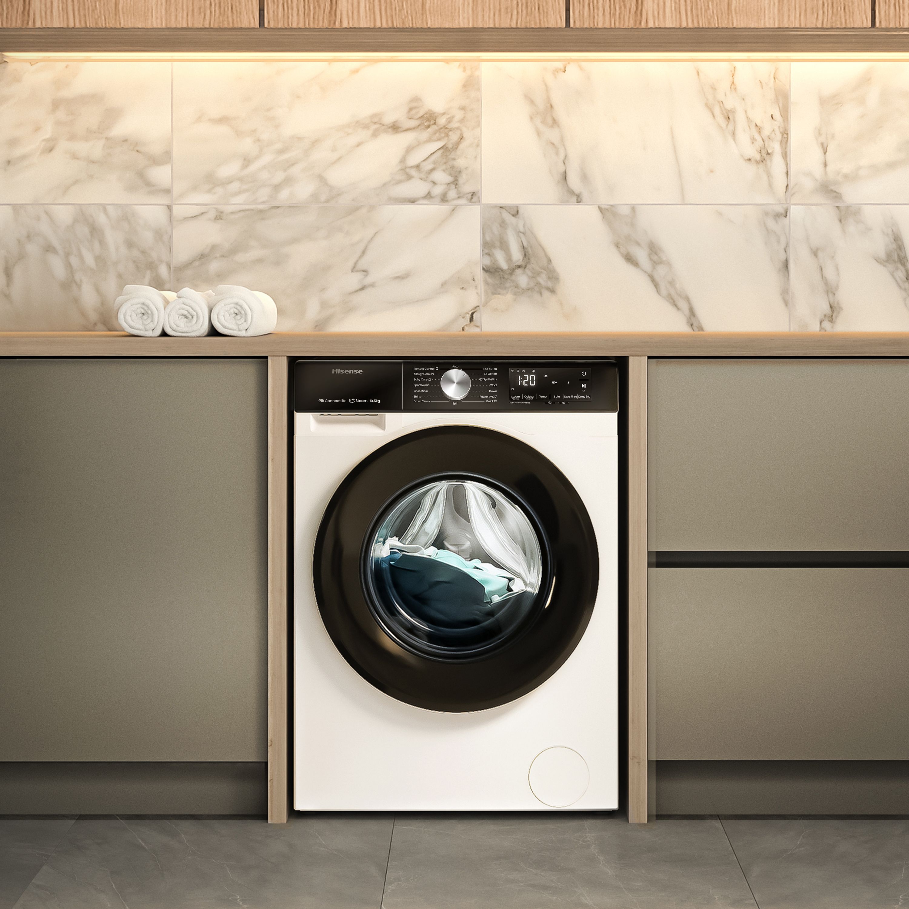 Hisense WF3S1043BW3 10kg Freestanding 1400rpm Washing machine - White