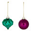 Historical twist Green & pink Mercury effect Glass Hanging decoration set, Pack of 4 (D) 80mm