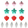 Historical twist Red, pink, turquoise & silver Glass & metal Heart & star Hanging decoration set, Set of 15