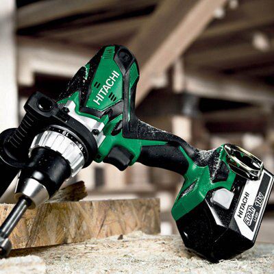 Hitachi 18V Li ion Brushless Cordless Combi drill 2 x 5Ah DV18DBL JJ DIY at B Q