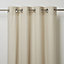 Hiva Beige Plain Unlined Eyelet Curtain (W)140cm (L)260cm, Single