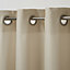 Hiva Beige Plain Unlined Eyelet Curtain (W)167cm (L)228cm, Single