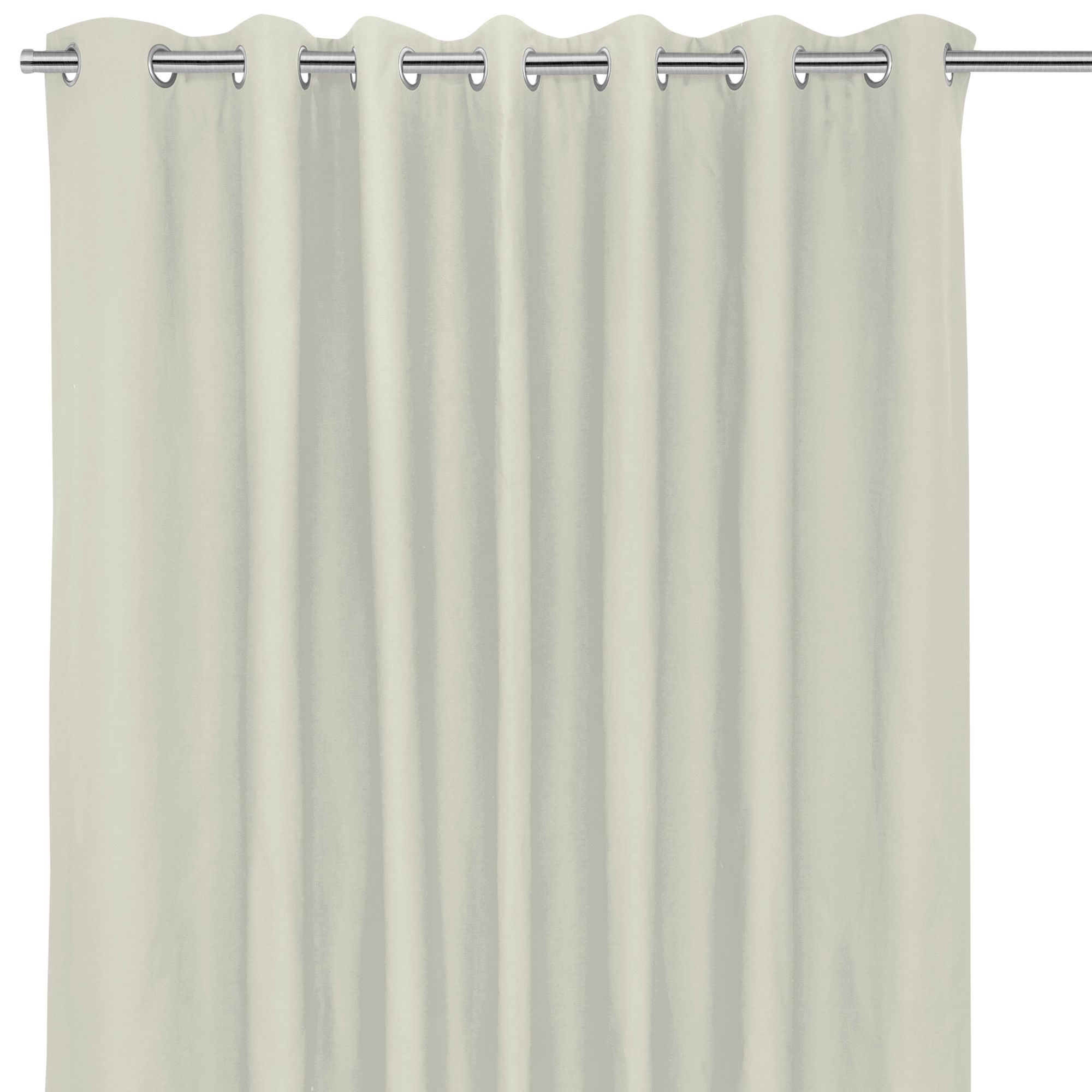 Hiva Beige Solid Dyed Lined Eyelet Curtain (w)228cm (l)228cm, Pair 