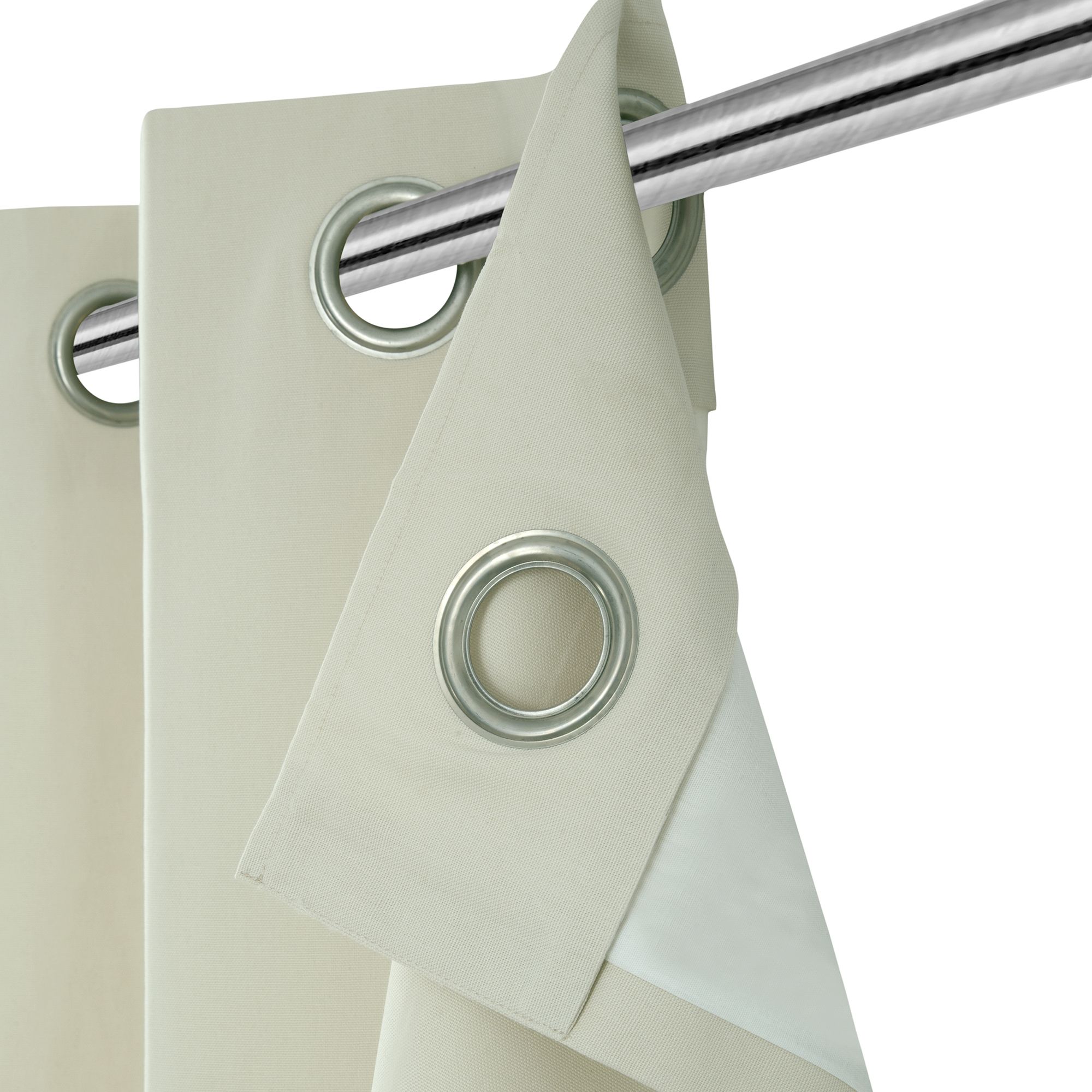 Beige Eyelet Lined Curtain