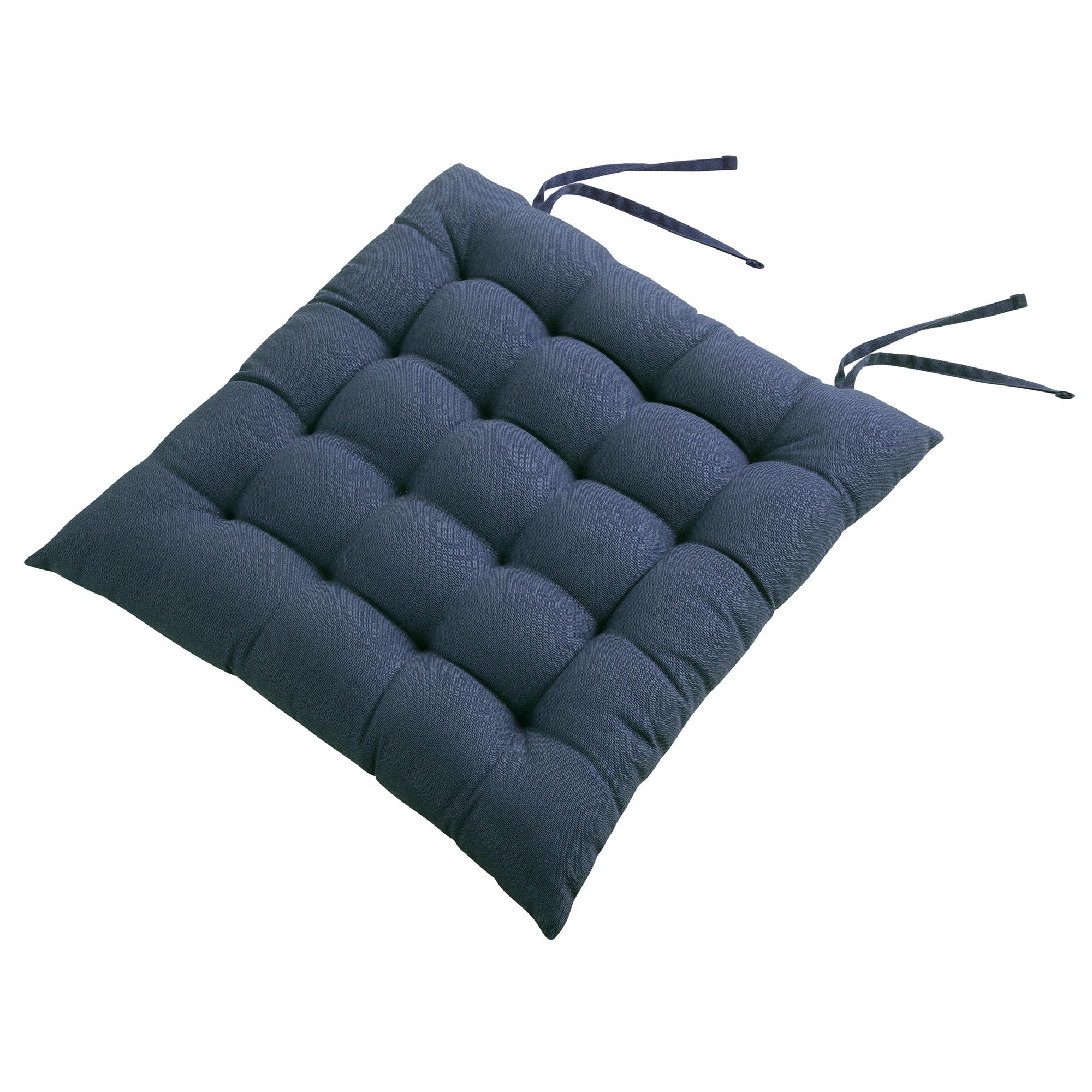 Hiva Blue Plain Square Seat pad (L)45cm x (W)45cm