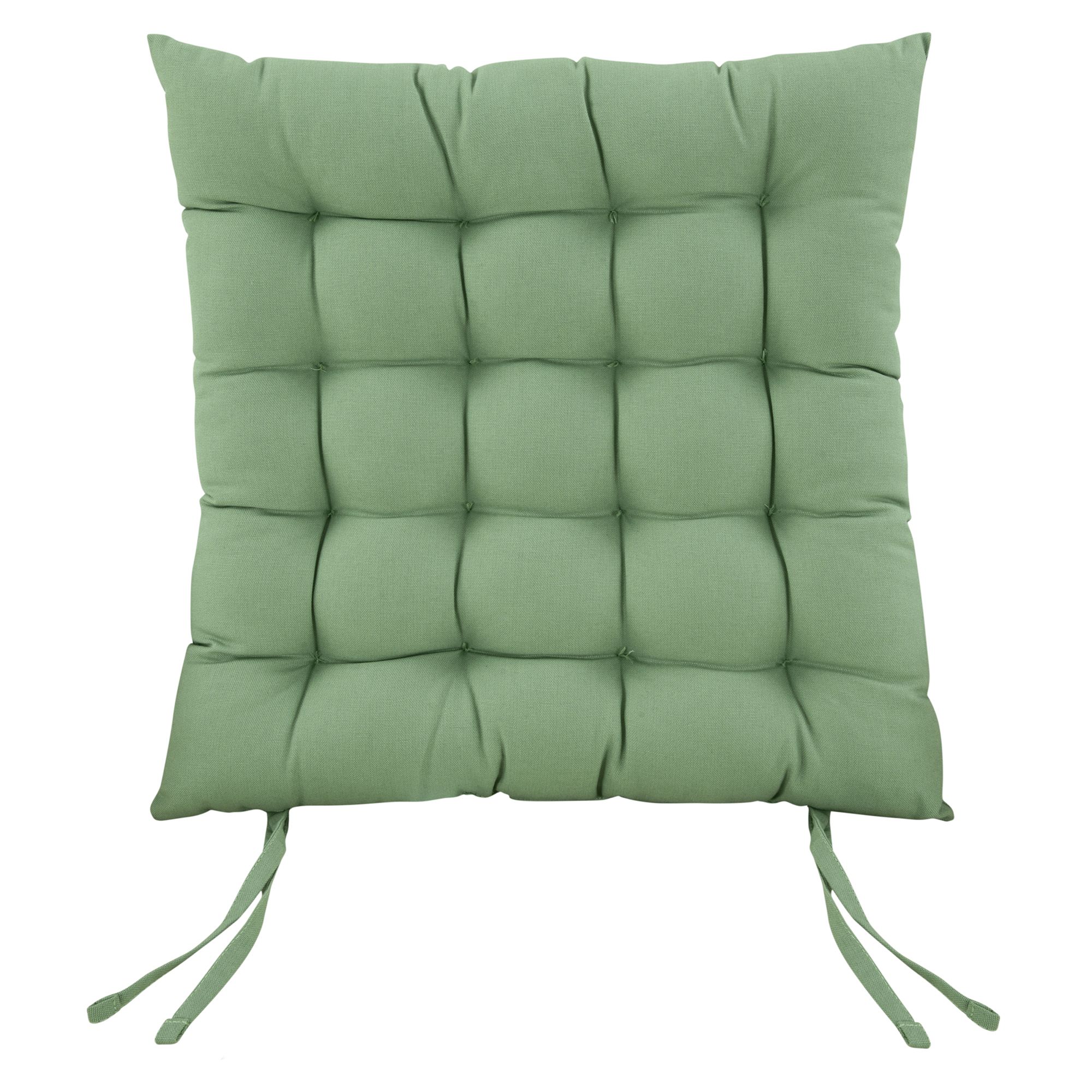 Hiva Green Plain Square Seat pad (L)45cm x (W)45cm