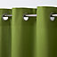 Hiva Green Plain Unlined Eyelet Curtain (W)167cm (L)183cm, Single