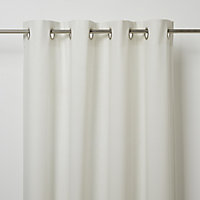 Hiva Ivory Plain Unlined Eyelet Curtain (W)117cm (L)137cm, Single