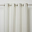 Hiva Ivory Plain Unlined Eyelet Curtain (W)117cm (L)137cm, Single