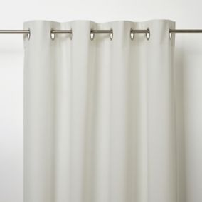 Hiva Ivory Plain Unlined Eyelet Curtain (W)140cm (L)260cm, Single