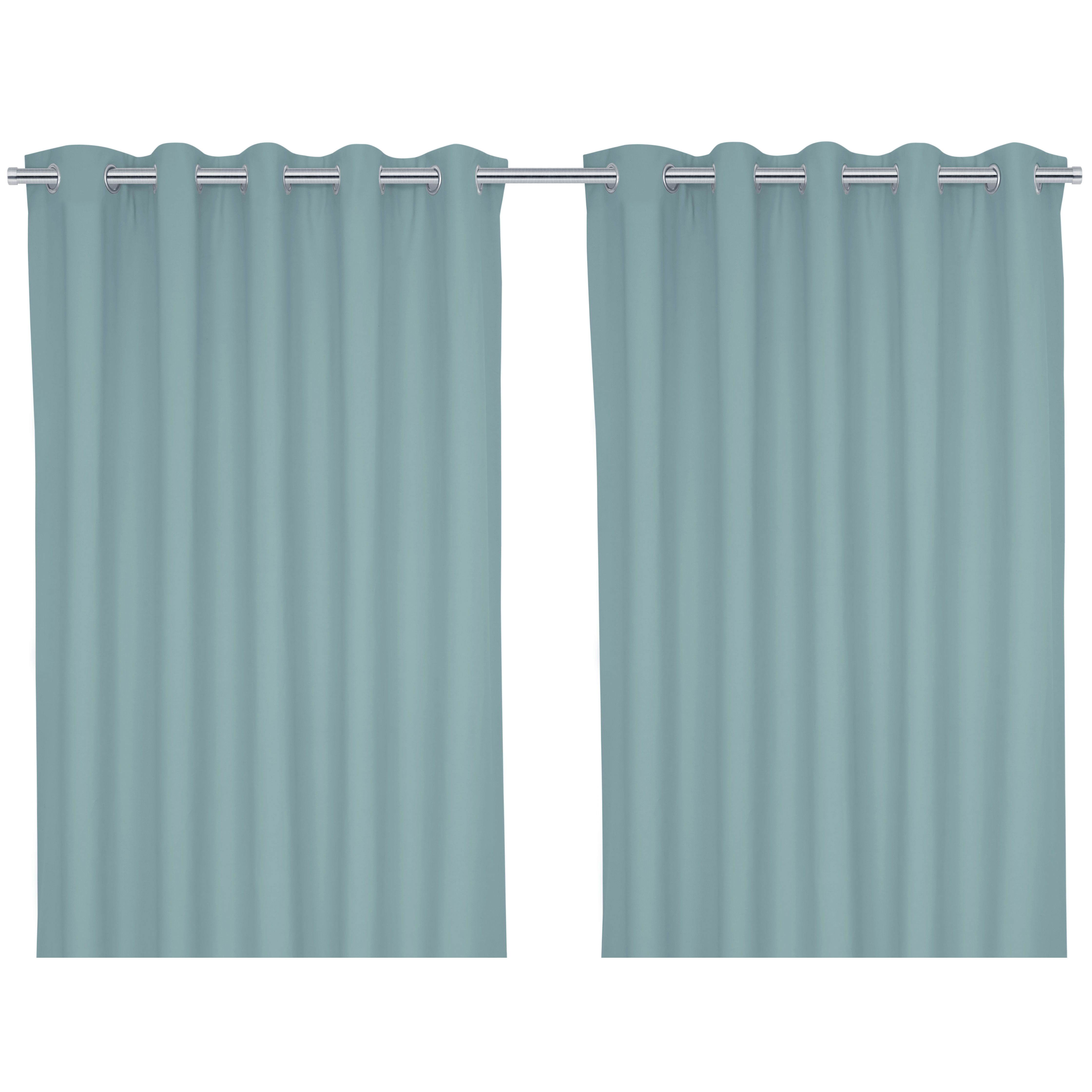 Hiva Light blue Solid dyed Lined Eyelet Curtain (W)167cm (L)183cm, Pair