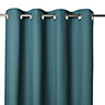 Hiva Pine green Plain Eyelet Curtain (W)140cm (L)260cm, Single