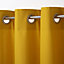 Hiva Yellow Plain Unlined Eyelet Curtain (W)140cm (L)260cm, Single