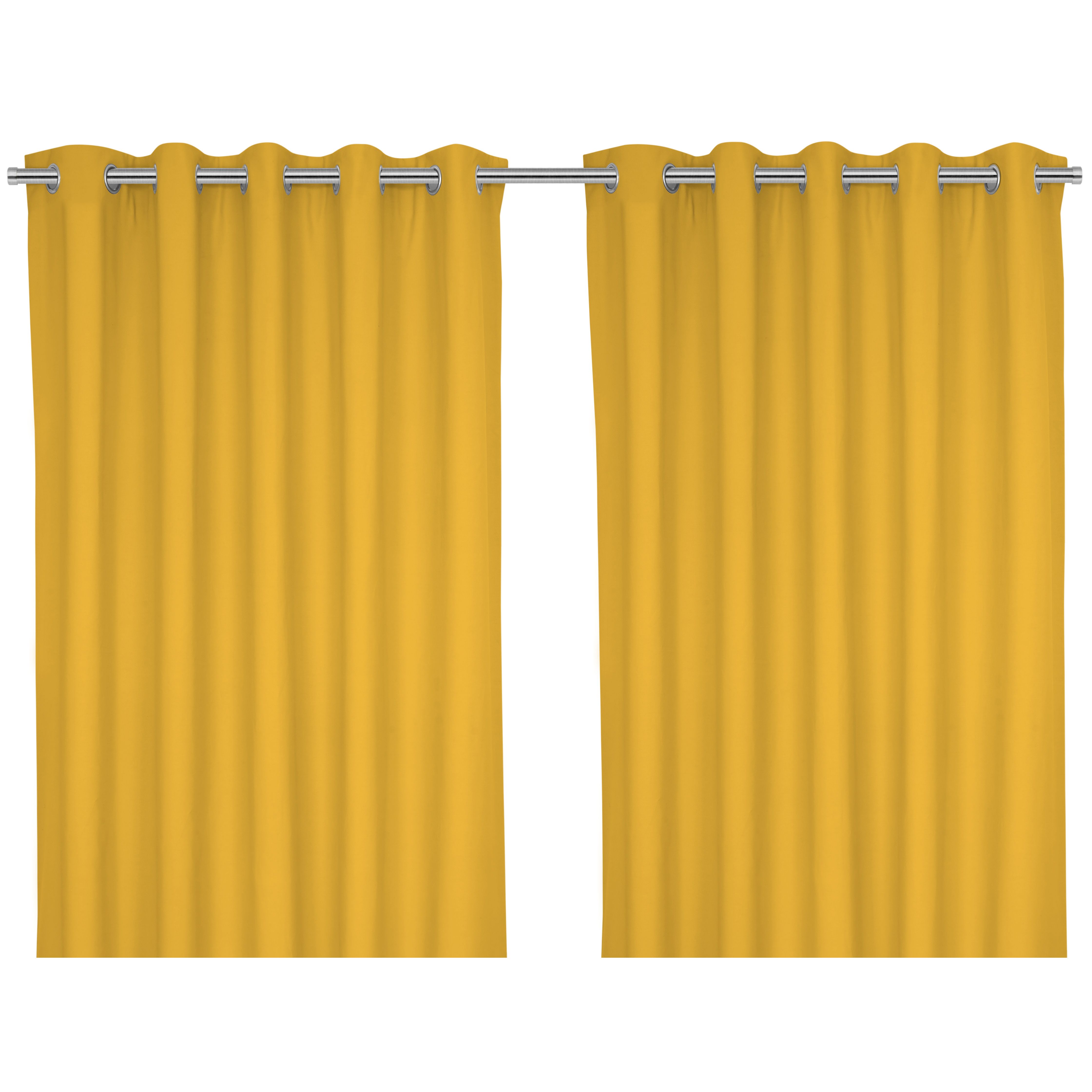 Hiva Yellow Solid dyed Lined Eyelet Curtain (W)117cm (L)137cm, Pair