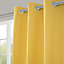 Hiva Yellow Solid dyed Lined Eyelet Curtain (W)167cm (L)183cm, Pair