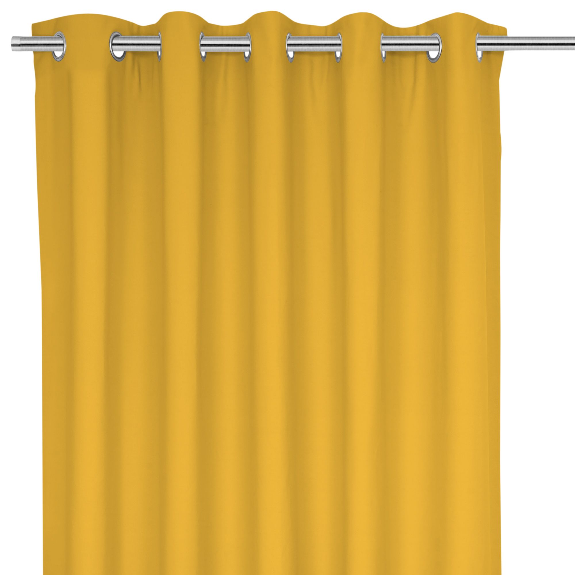 Hiva Yellow Solid dyed Lined Eyelet Curtain (W)167cm (L)183cm, Pair