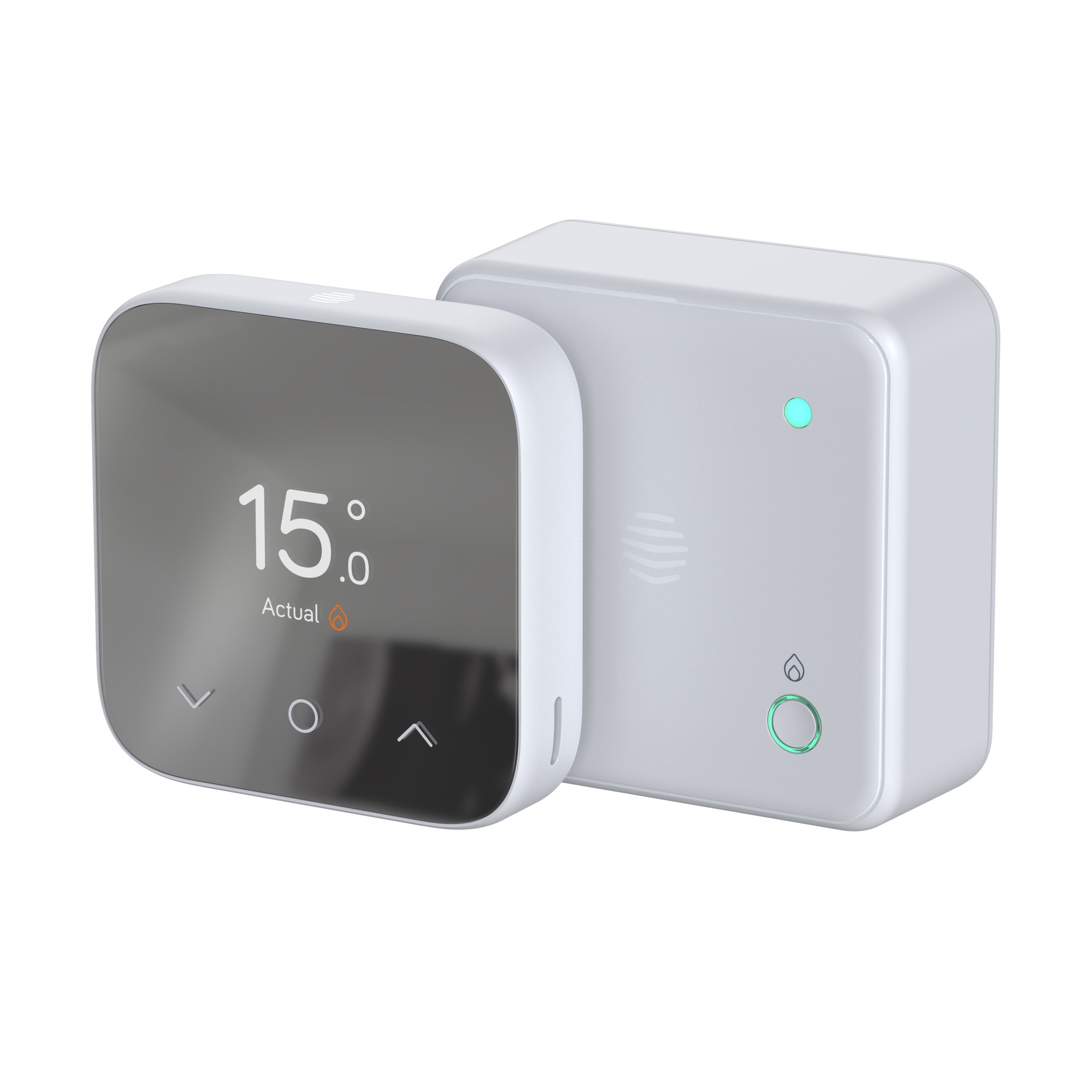 Hive V4 Mini Hubless Opentherm 852111 Smart Combi boilers Thermostat, White Silver effect