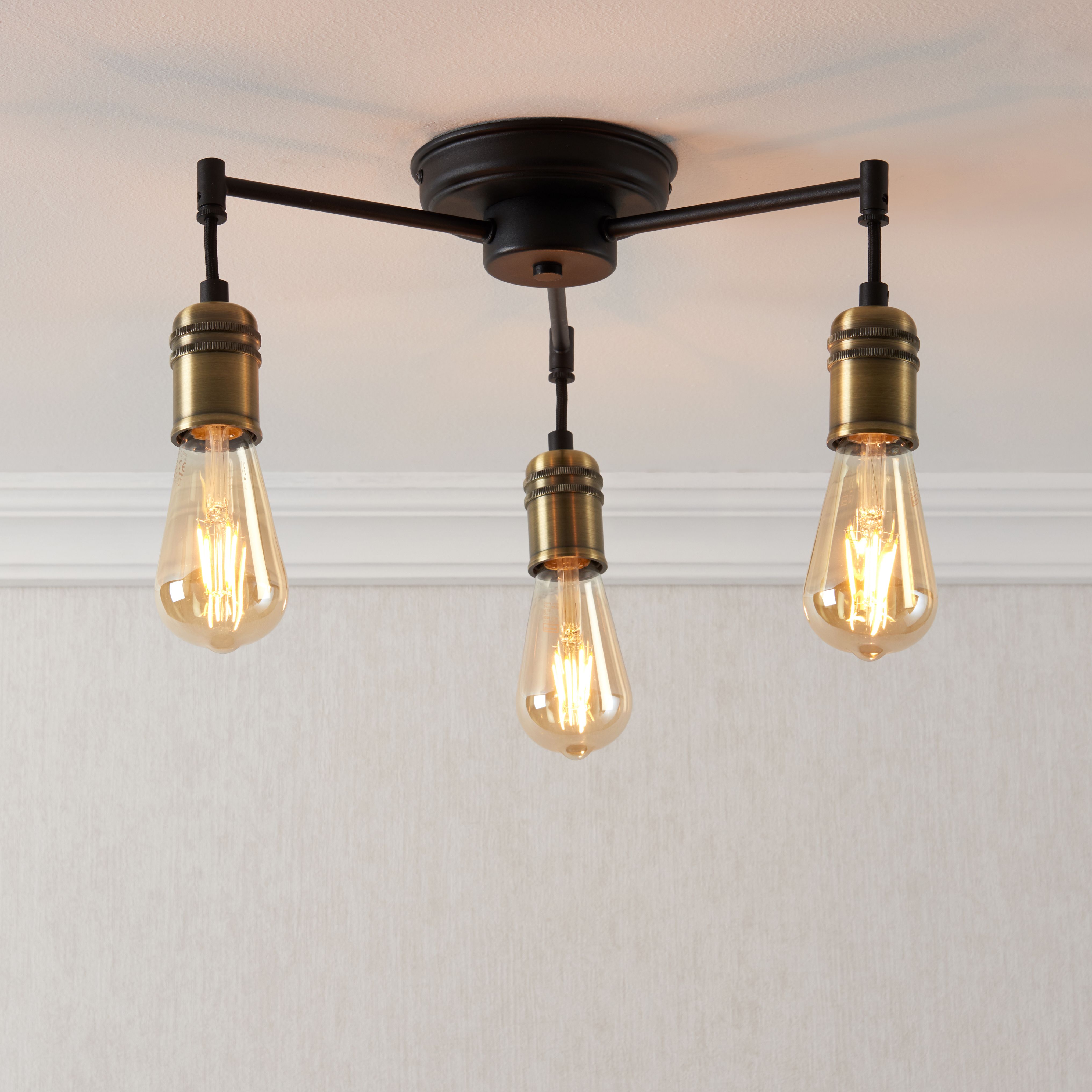 Black brass outlet ceiling light