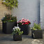 Hoa Dark grey Concrete effect Fibreclay Square Plant pot (Dia)40cm