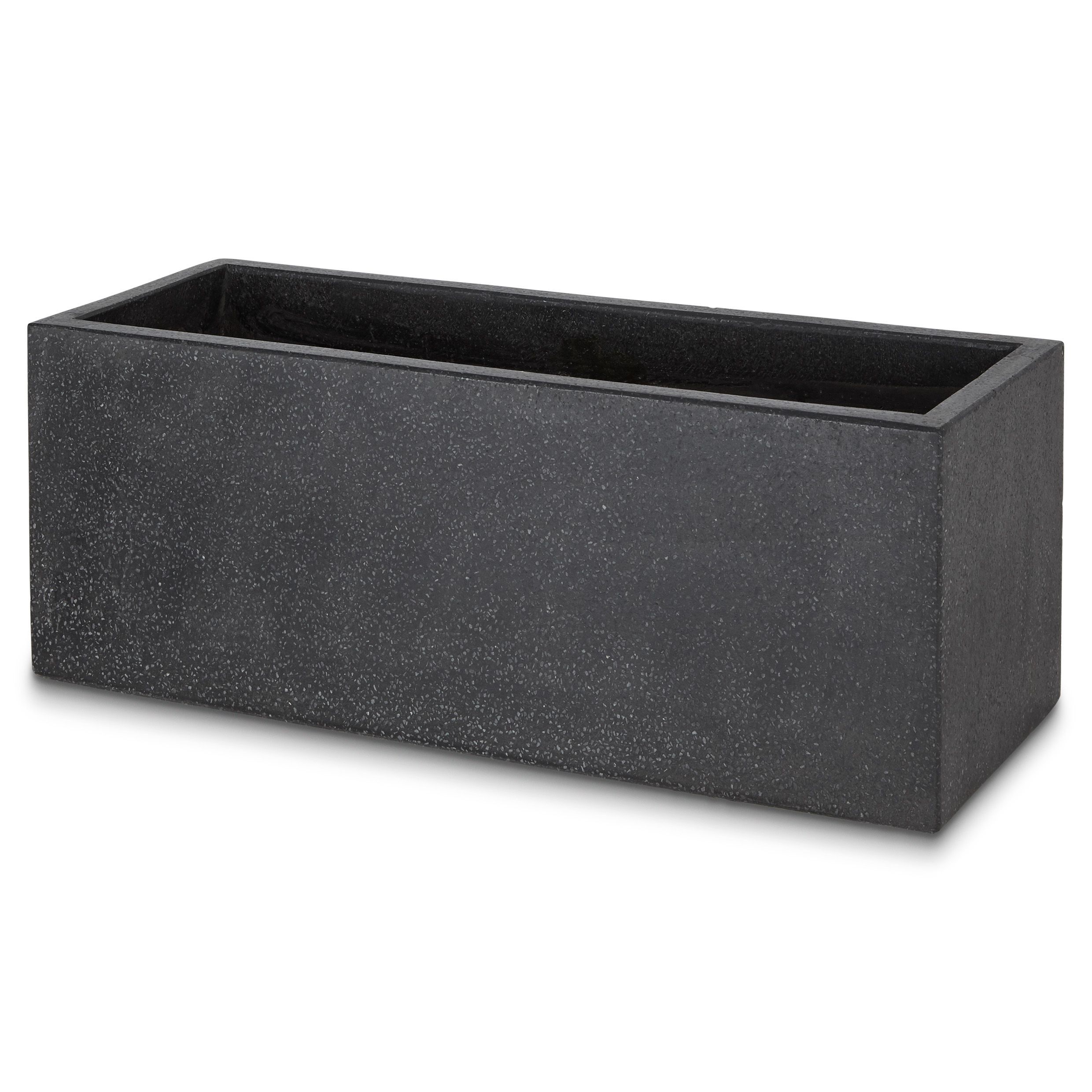 Hoa Dark grey Plastic Rectangular Trough 60cm | DIY at B&Q