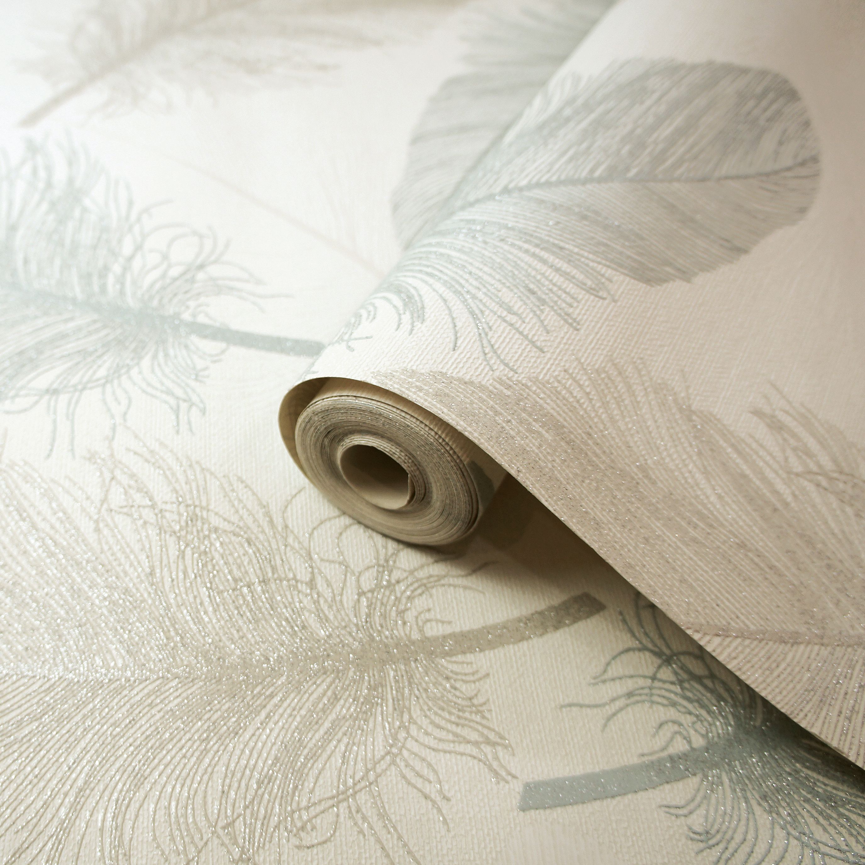 Holden Decor K2 Cream Teal Feather Textured Wallpaper Diy At B Q