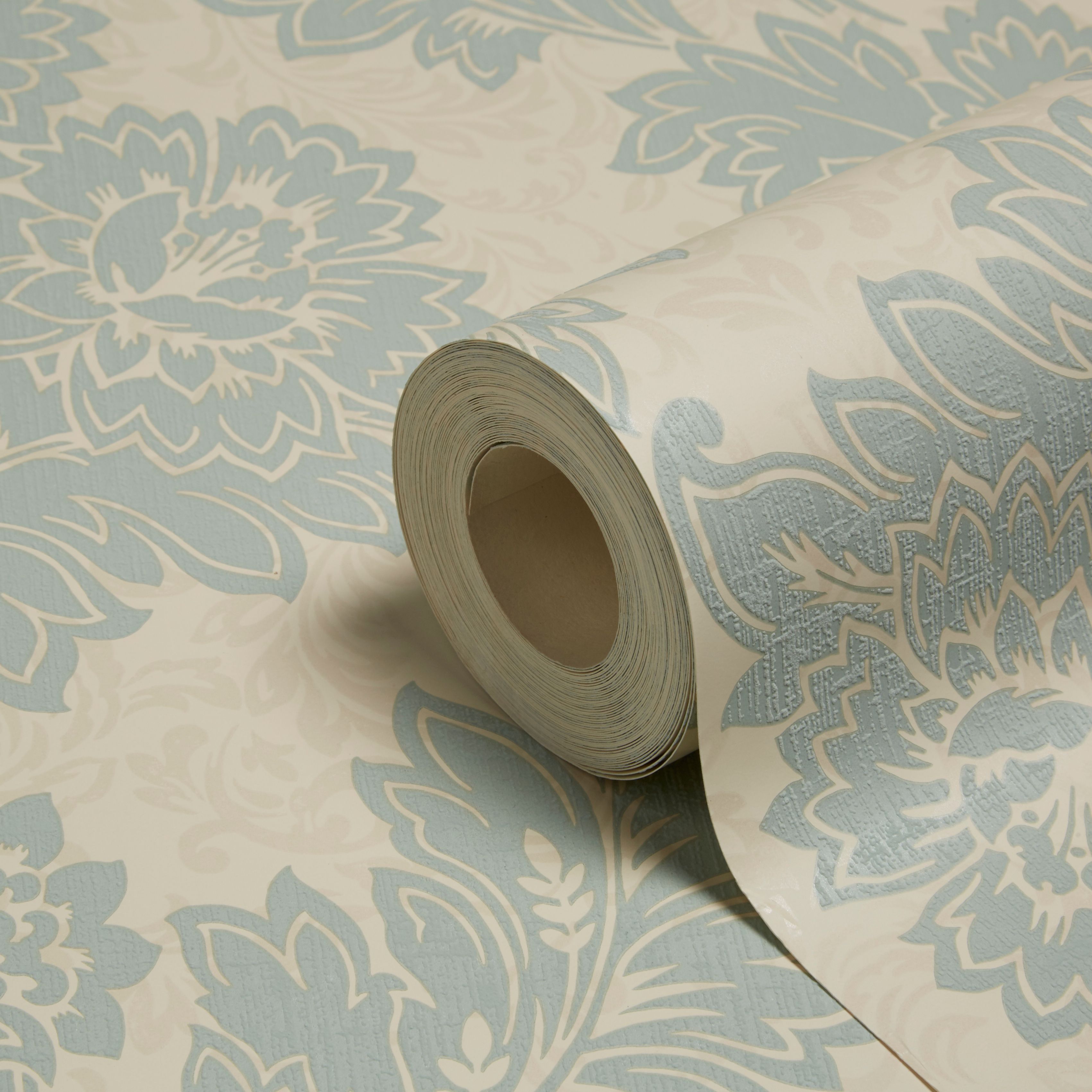 Holden décor Knightsbridge Teal Damask Wallpaper DIY at B&Q