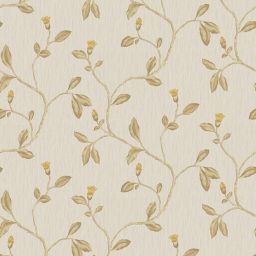 Holden Décor Lia Beige & yellow Floral trail Smooth Wallpaper Sample