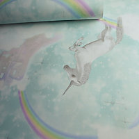 Holden Décor Teal Unicorn Glitter effect Smooth Wallpaper