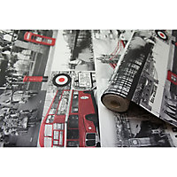 Holden Décor Abbey road Black & white Photographic Embossed Wallpaper