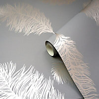 Holden Décor Alina plume Metallic effect Smooth Wallpaper